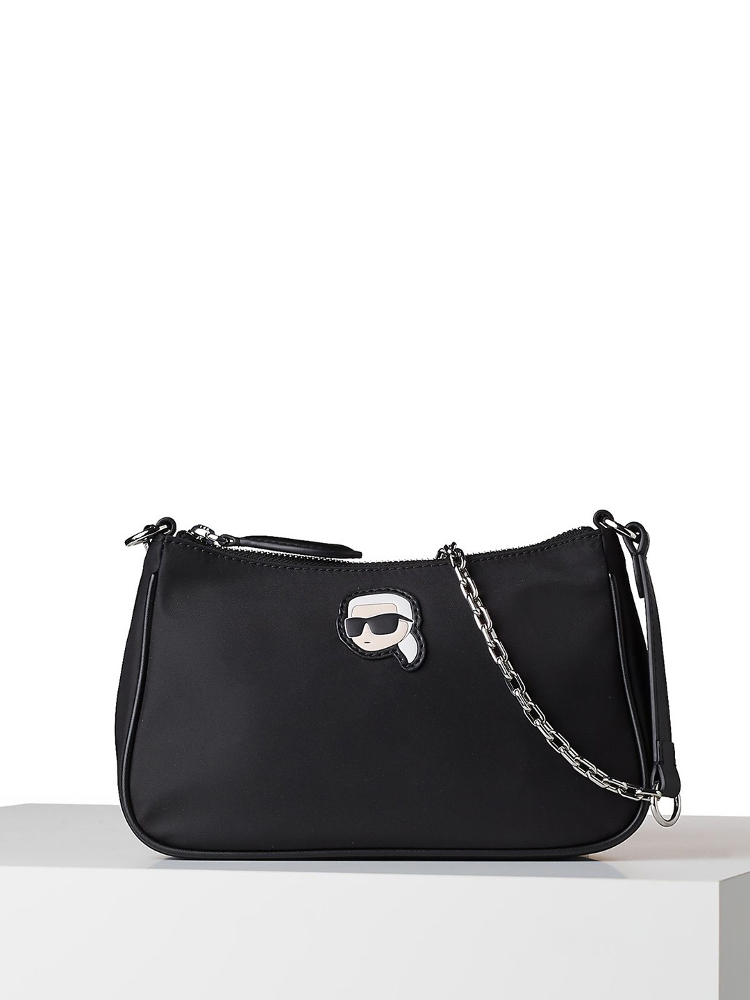 

Karl Lagerfeld PU Structured Sling Bag with Quilted, Black