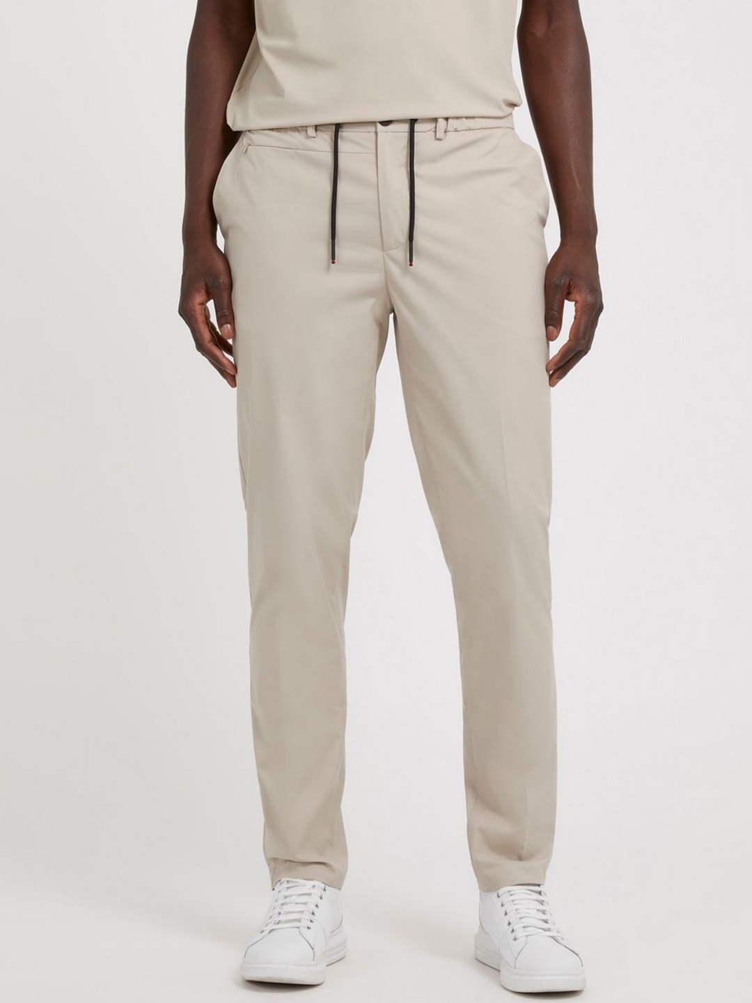 

GUESS Solid Men Joggers Trousers, Beige