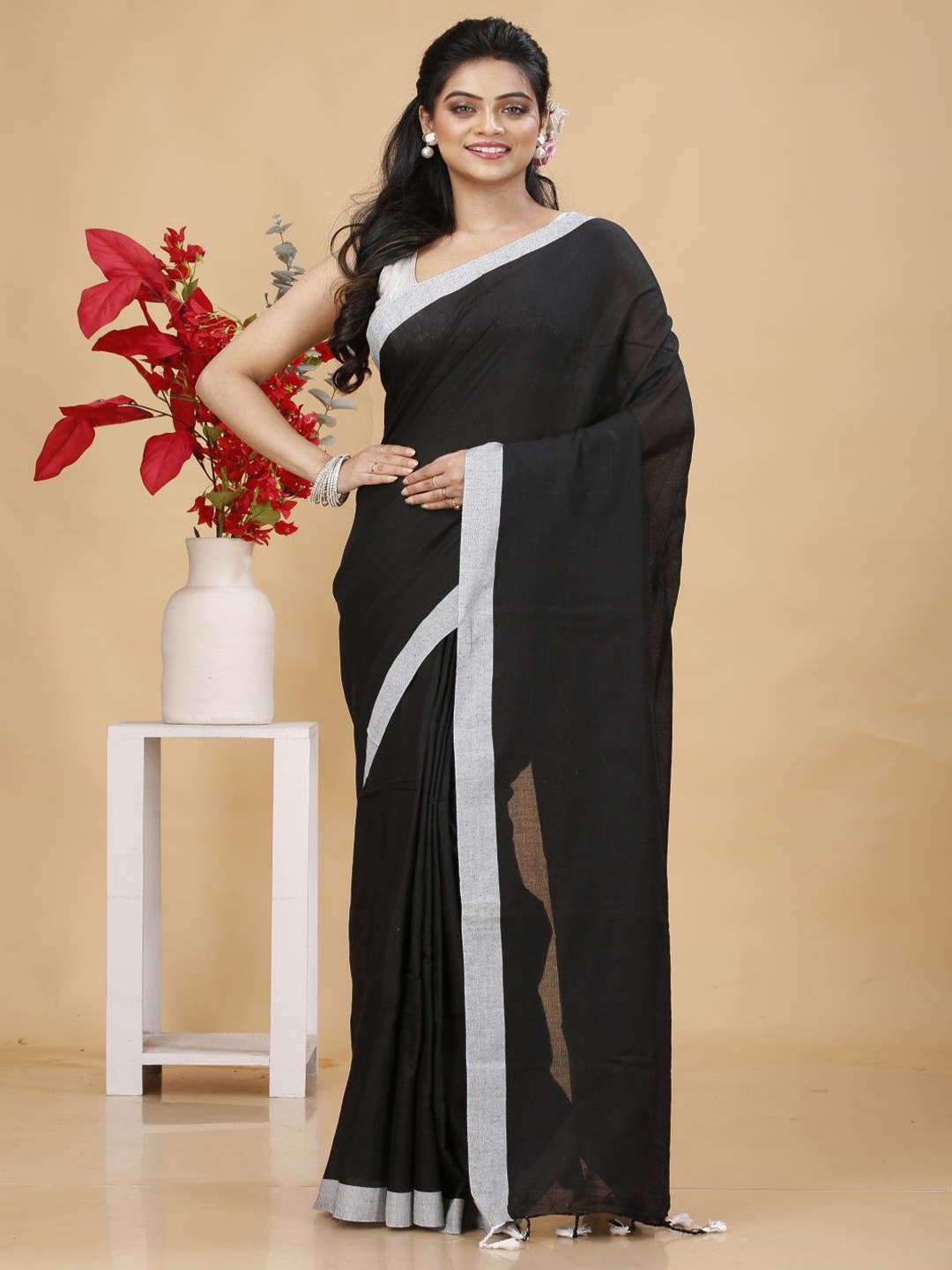 

Bong ButiQ womens Tant Saree, Black