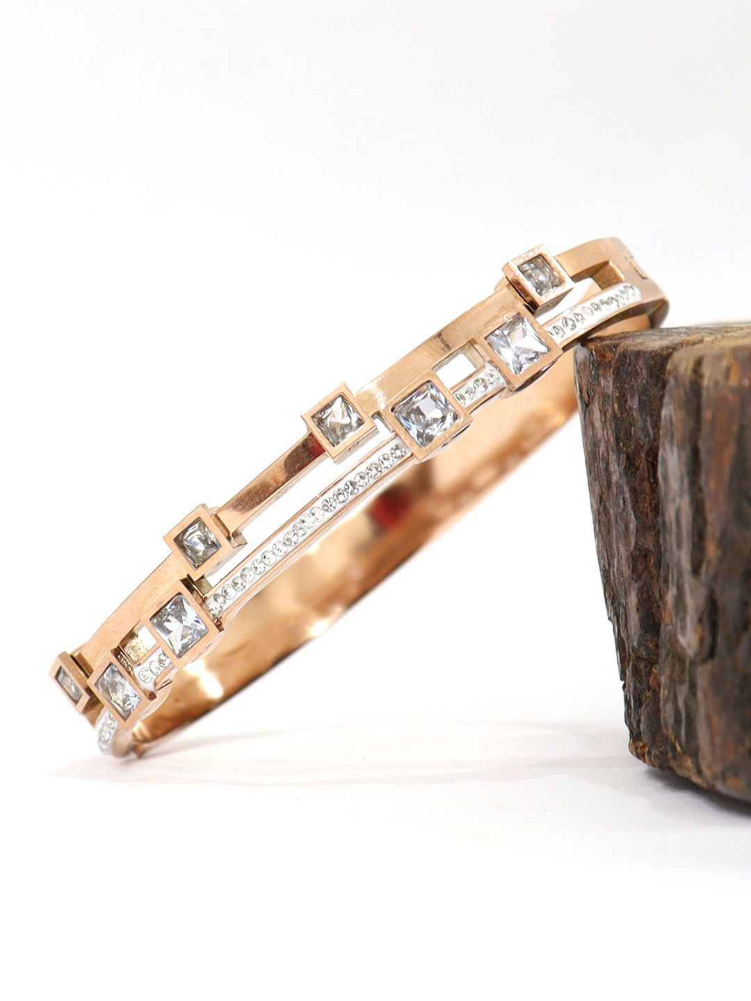

Krelin Women Antique Rose Gold-Plated Bangle-Style Bracelet