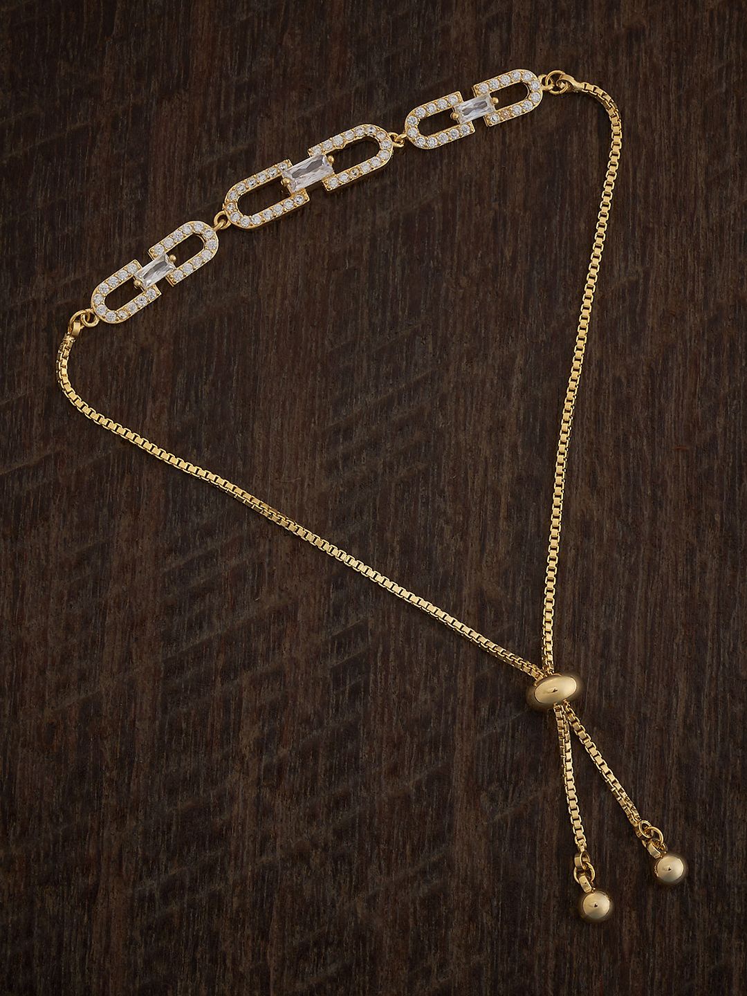 

Kushal's Fashion Jewellery Cubic Zirconia Gold-Plated Armlet Bracelet
