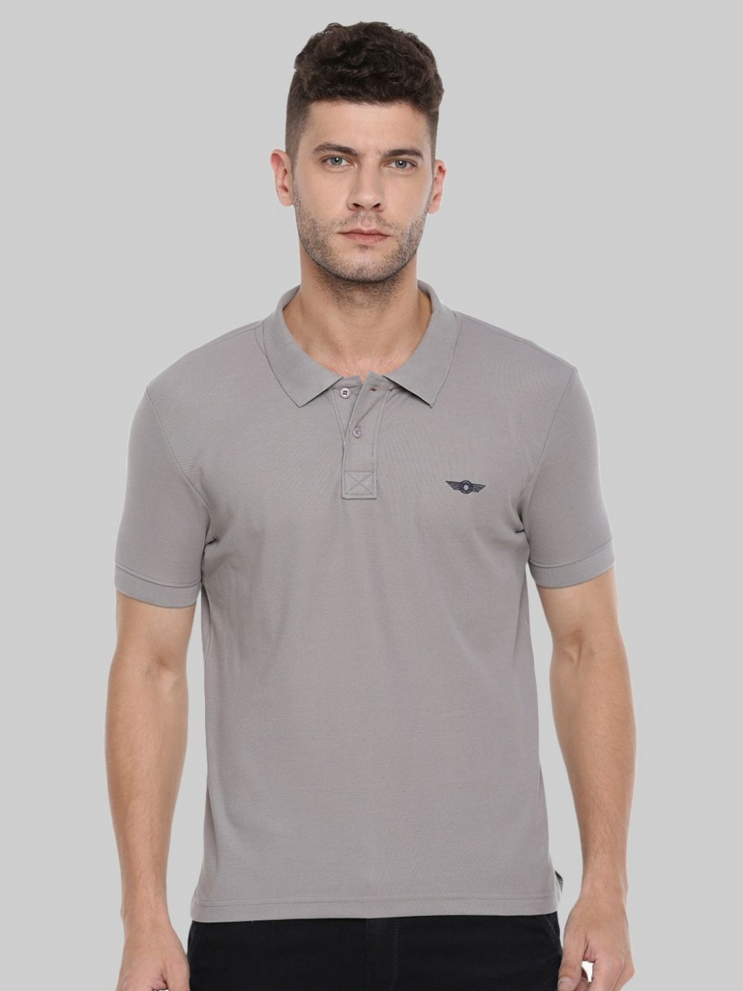 

Force NXT Men Solid Polo Collar Cotton T-Shirt, Grey