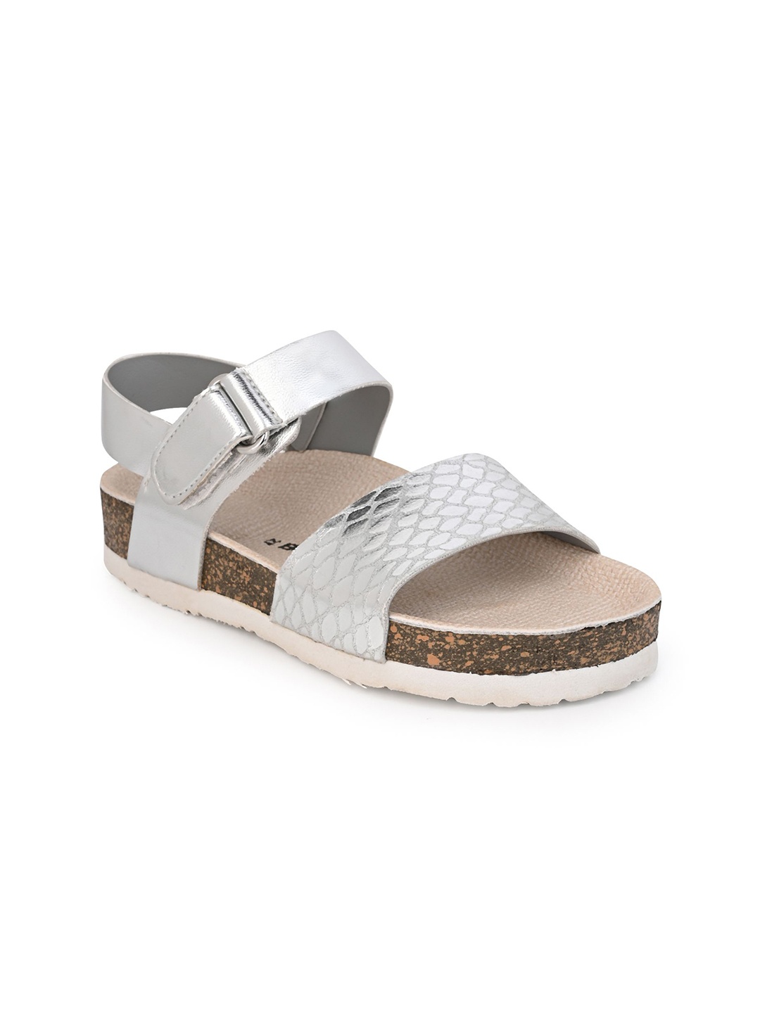 

BRISKERS Girls Textured Open Toe Flats, Grey