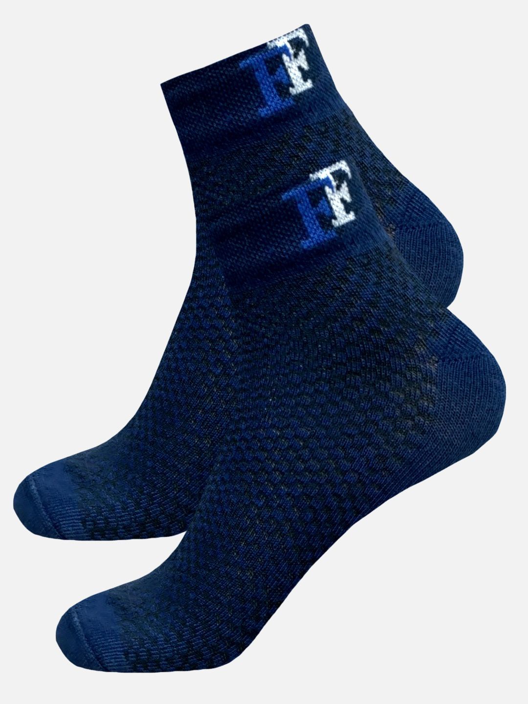 

FIMS Men Patterned Ankle-Length Socks, Blue