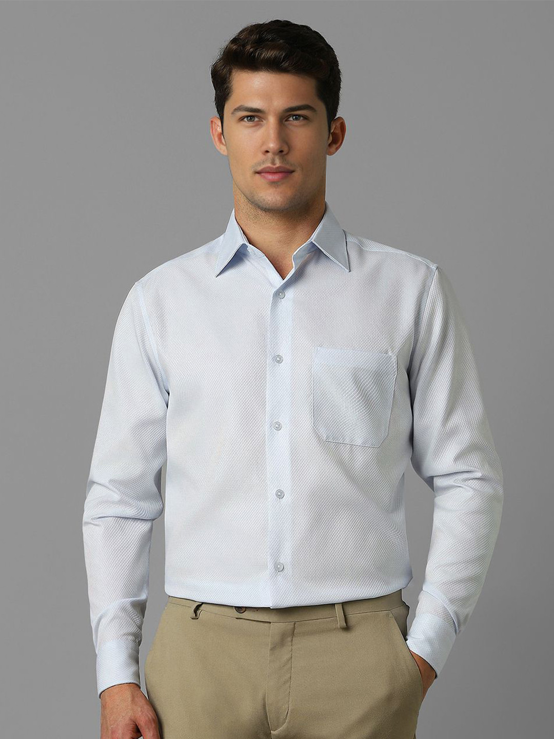 

Louis Philippe Men Classic Opaque Formal Shirt, Blue