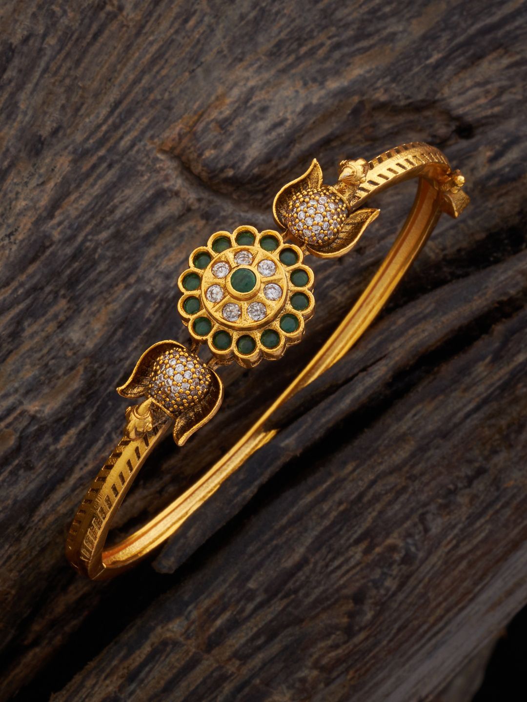 

Kushal's Fashion Jewellery Gold-Plated Metal Antique Bangle Style Bracelet