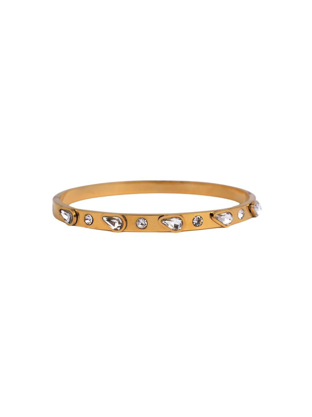 

Don't Call Me Princess Women Crystals Oxidised Gold-Plated Bangle-Style Bracelet