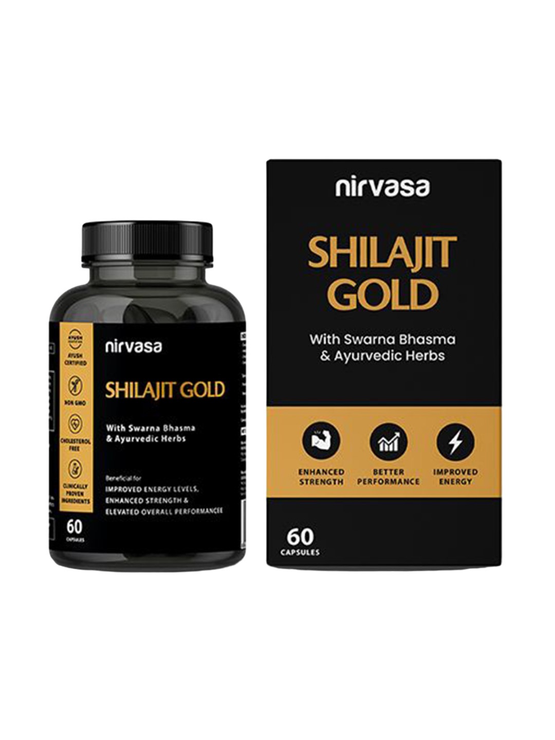 

Nirvasa Shilajit Gold Capsules - 60 Capsules, Na