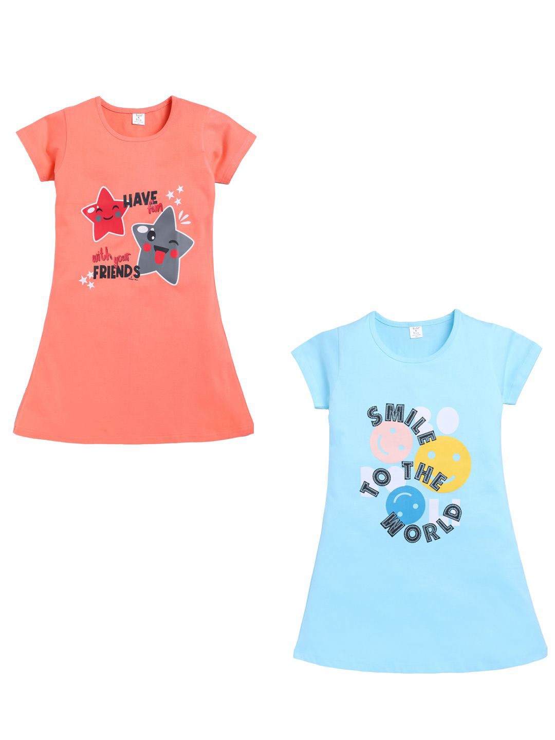

Todd N Teen Girls Graphic Printed Regular Nightdress, Blue