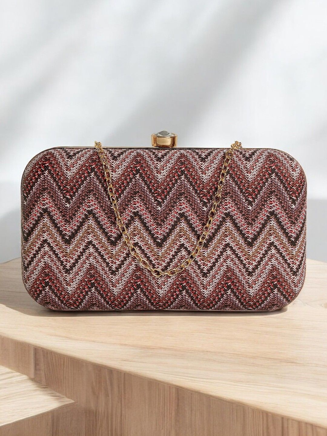 

CRUSSET Printed Box Clutch, Purple