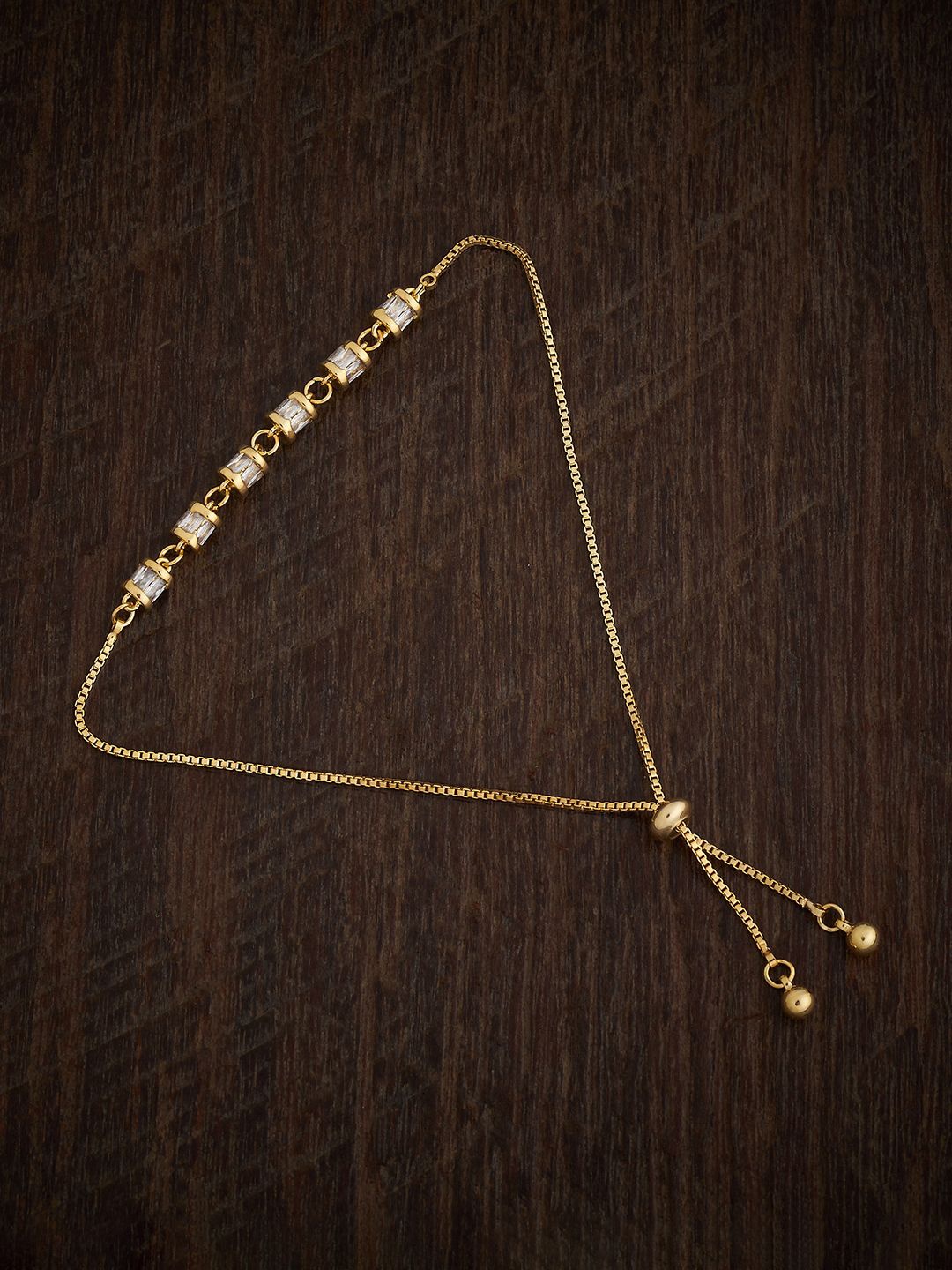

Kushal's Fashion Jewellery Gold Plated Cubic Zirconia Studded Armlet Bracelet