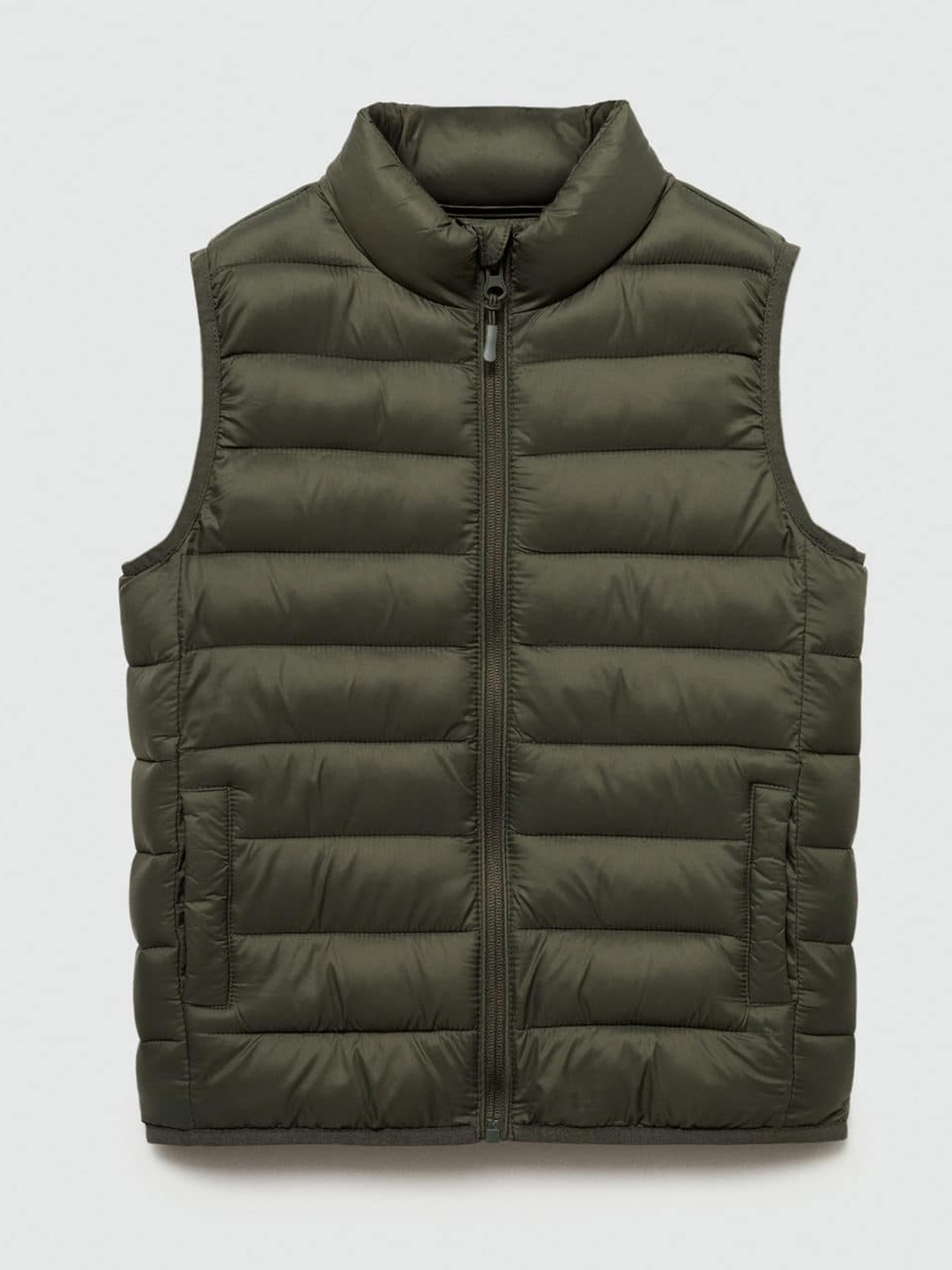 

Mango Kids Boys Quilted Gilet Jacket, Olive