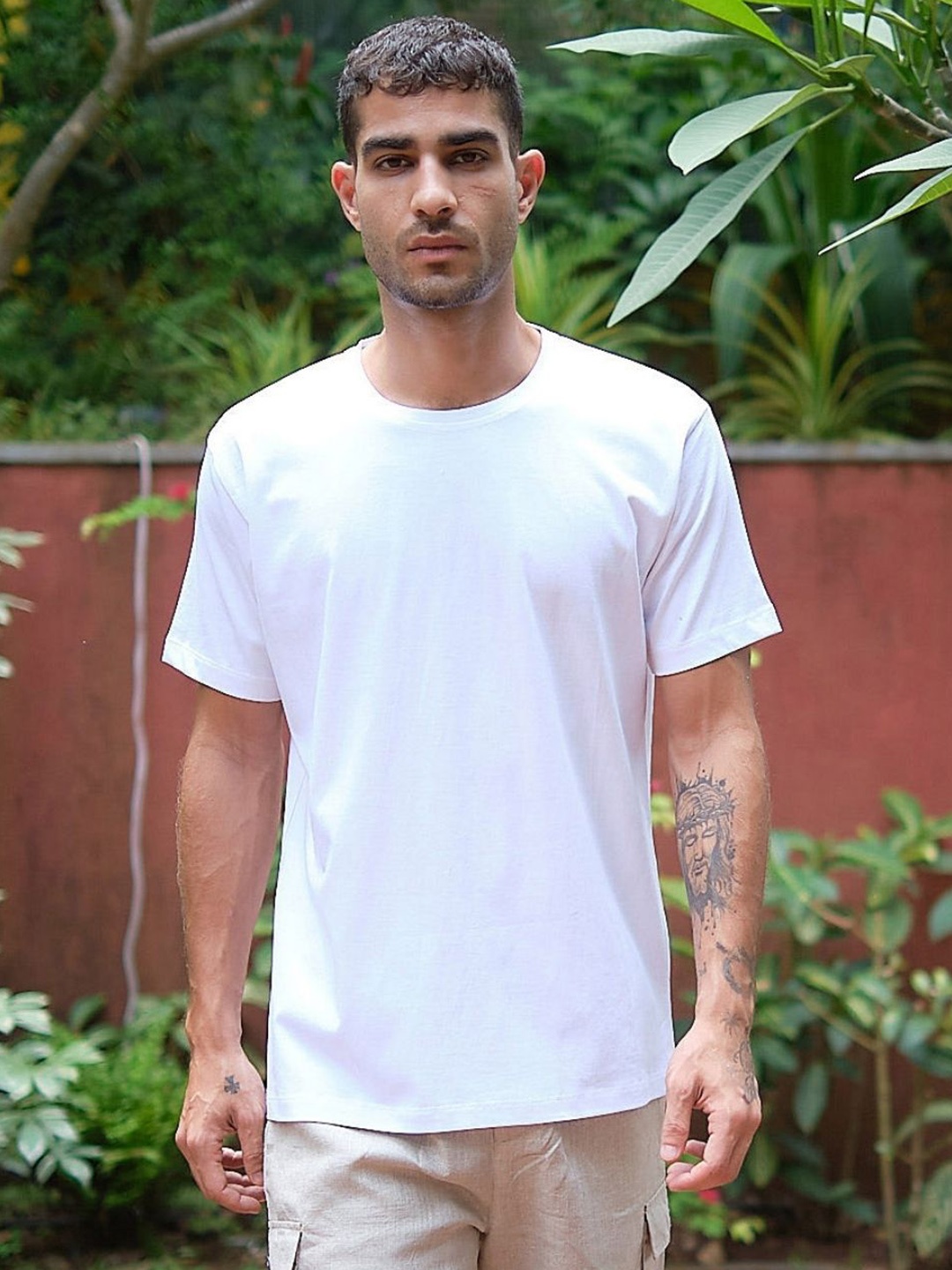 

Creatures of Habit Men Pima Crew Neck T-shirt, White