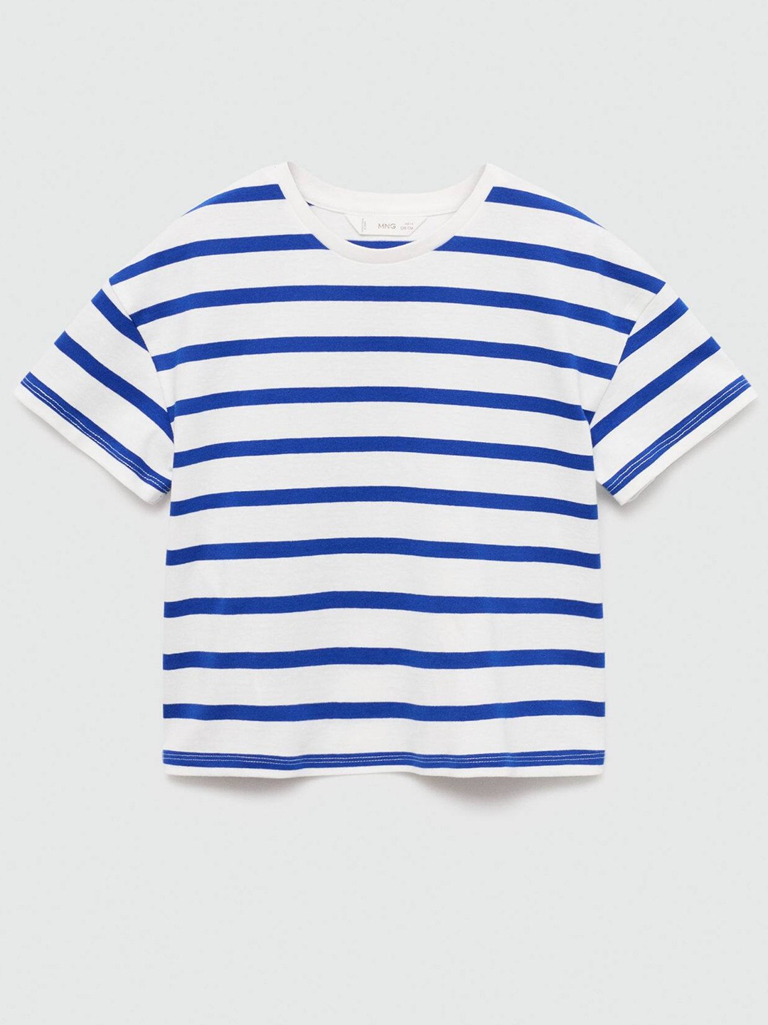 

Mango Kids Girls Pure Cotton Striped T-shirt, White