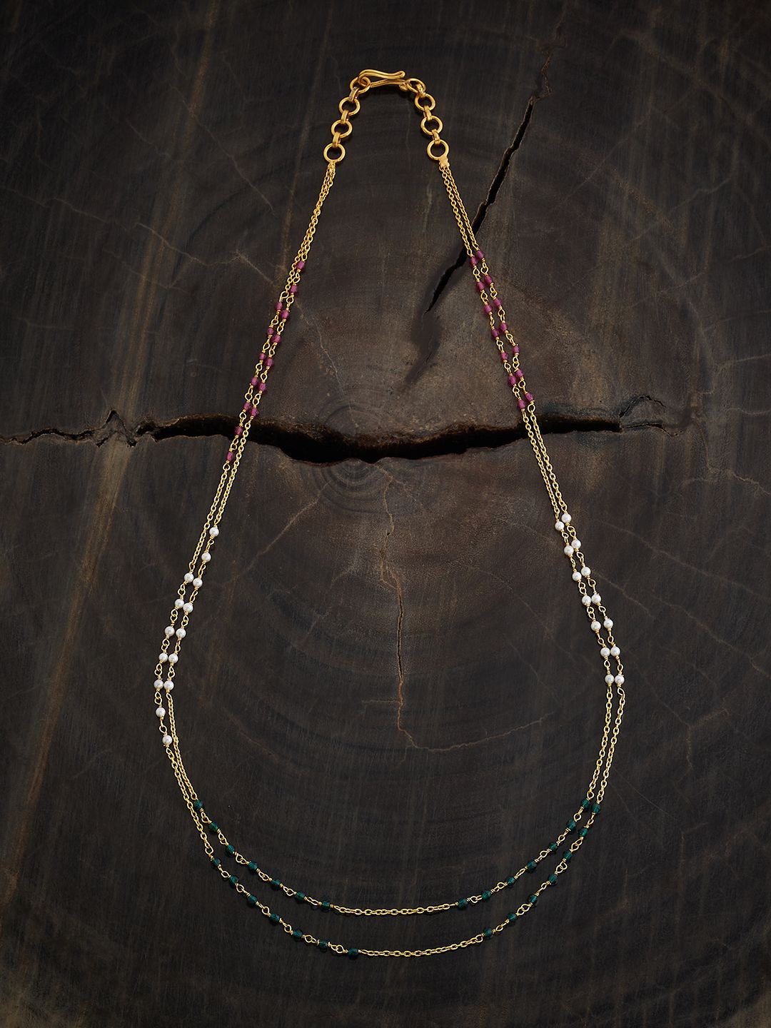 

Kushal's Fashion Jewellery 92.5 Pure Silver Gold-Plated Temple Chain