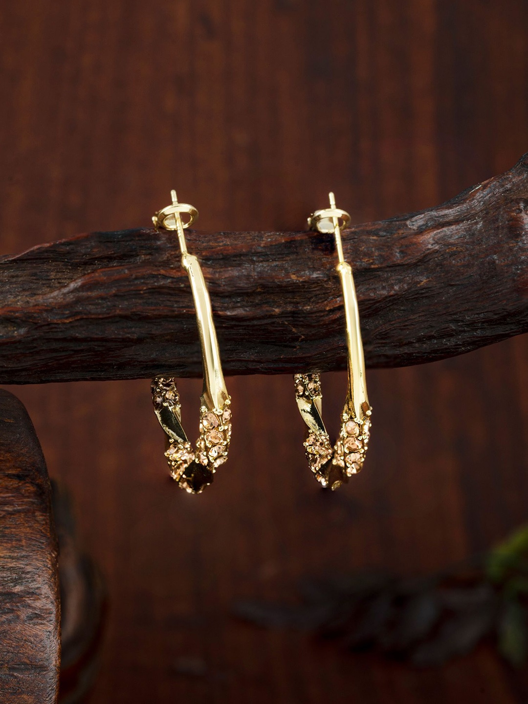 

E2O Contemporary Hoop Earrings, Gold