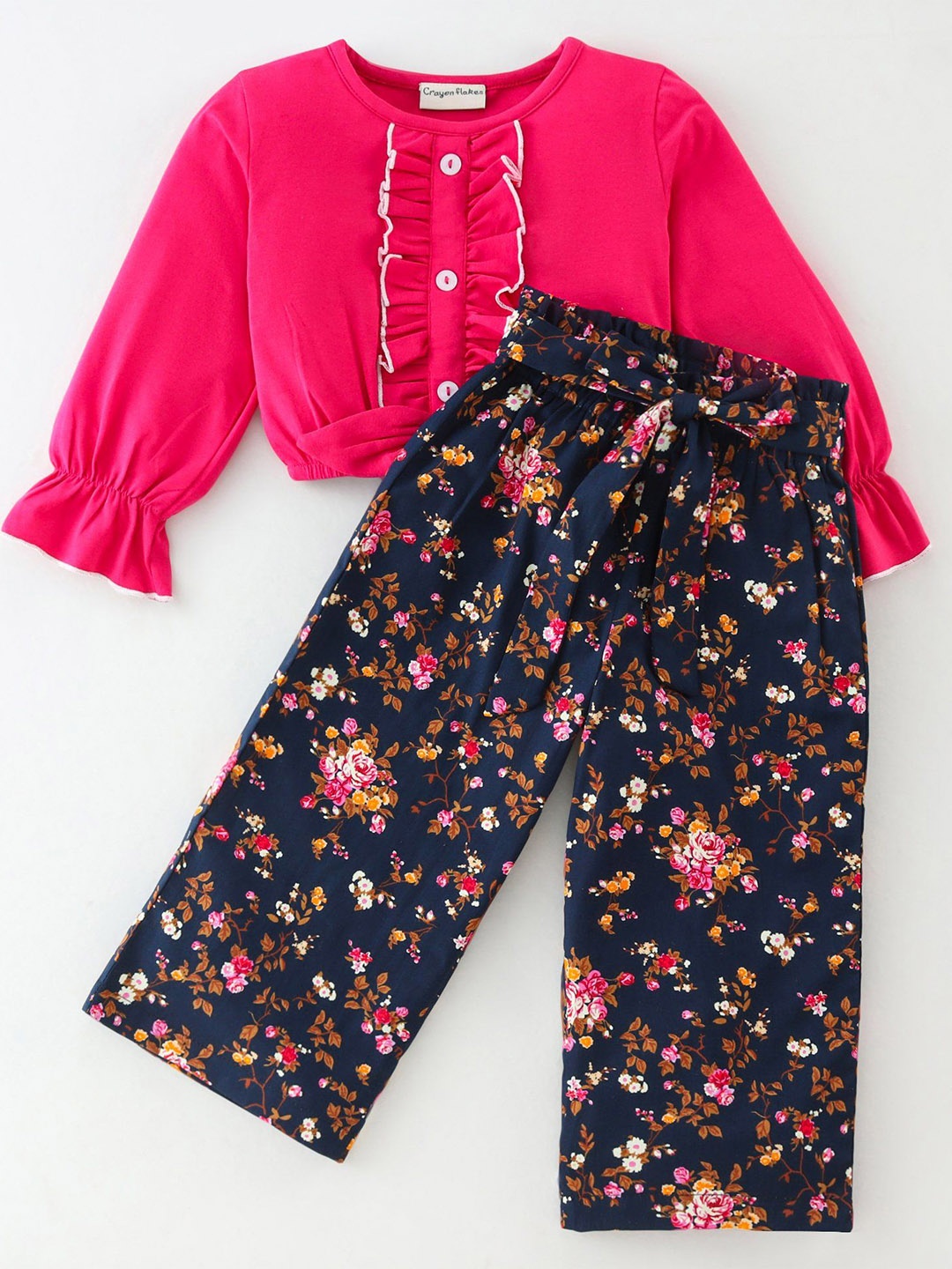 

CrayonFlakes Girls Top with Palazzos, Pink