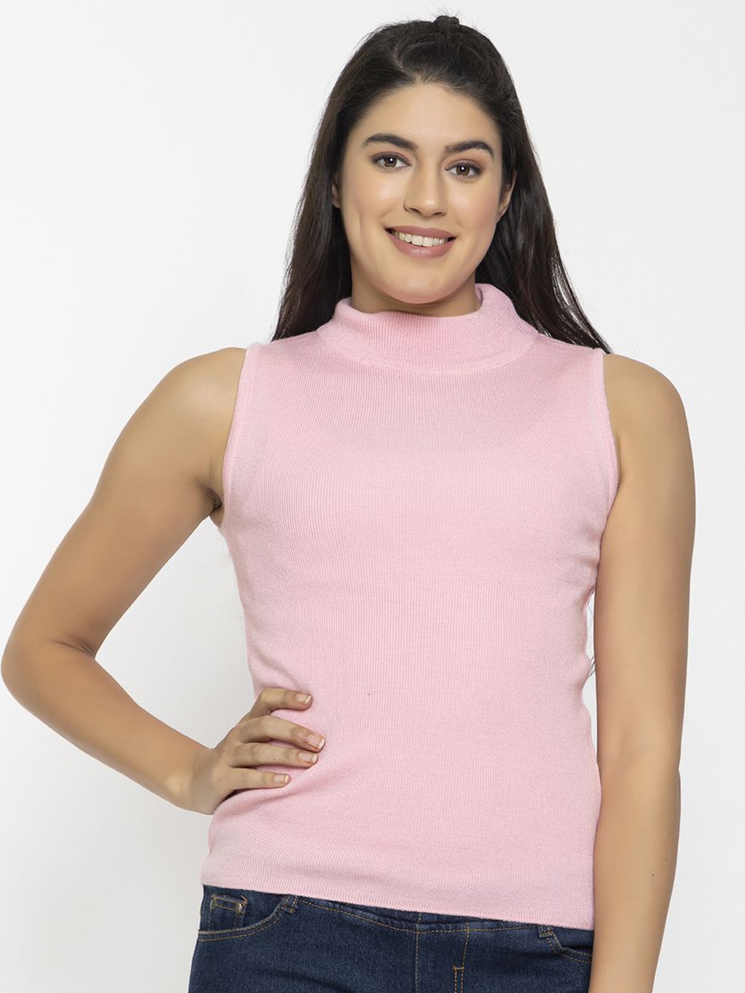 

FEMEA Women Ribbed Pullover, Pink