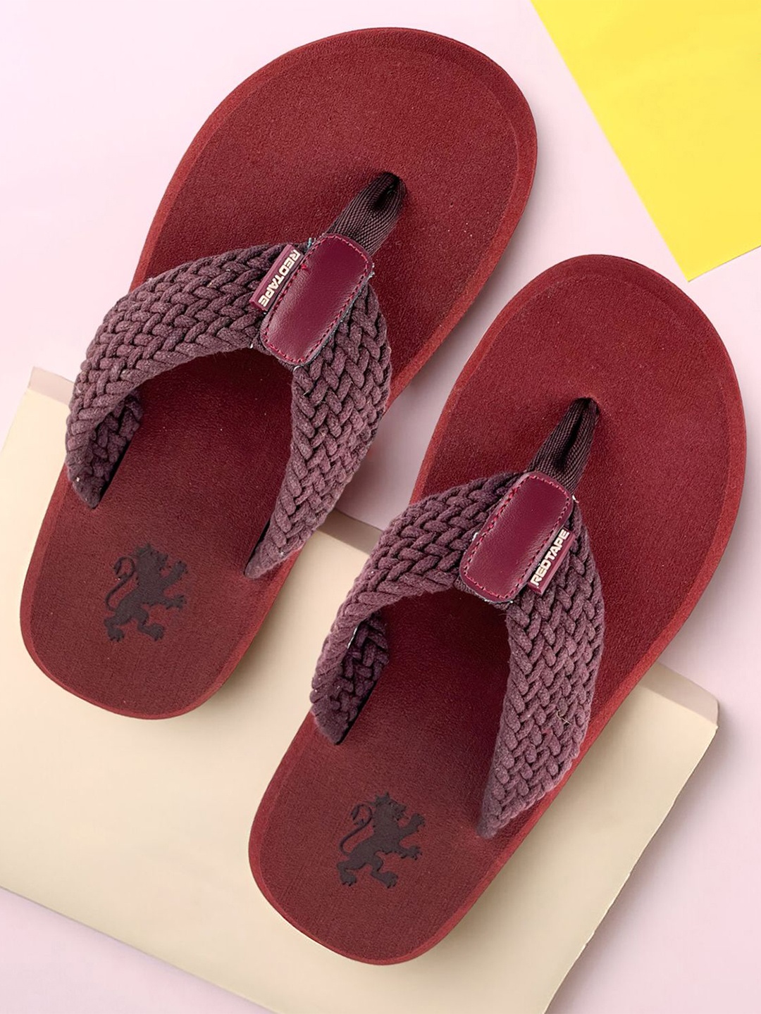 

Red Tape Men PU Thong Flip-Flops, Maroon