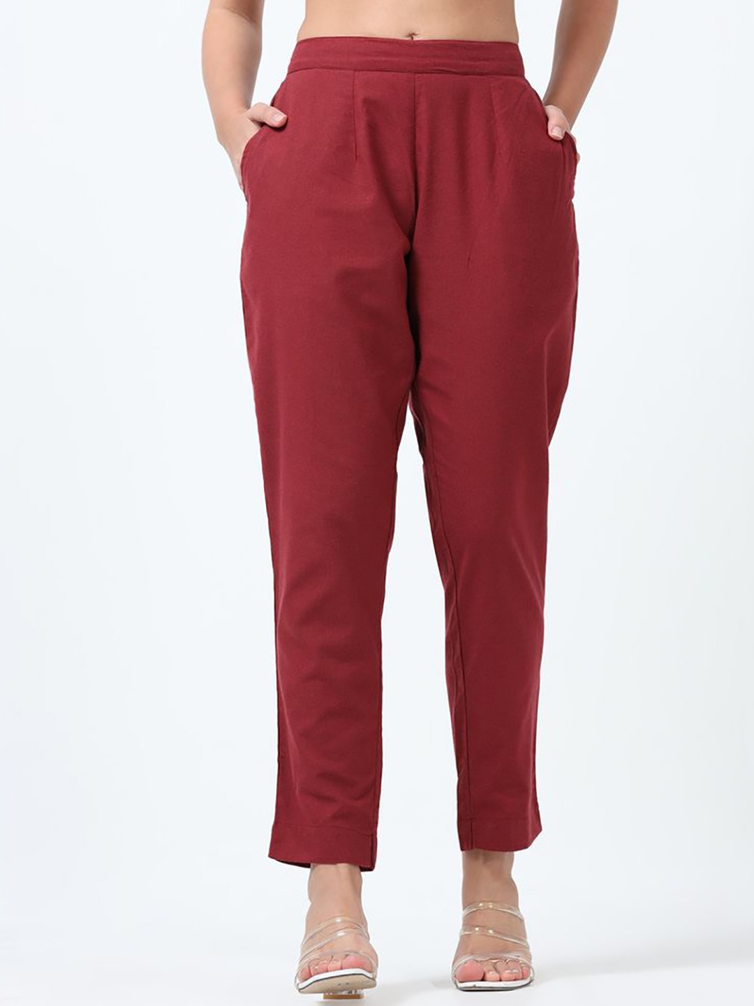 

Marcia Women Relaxed Trousers, Maroon