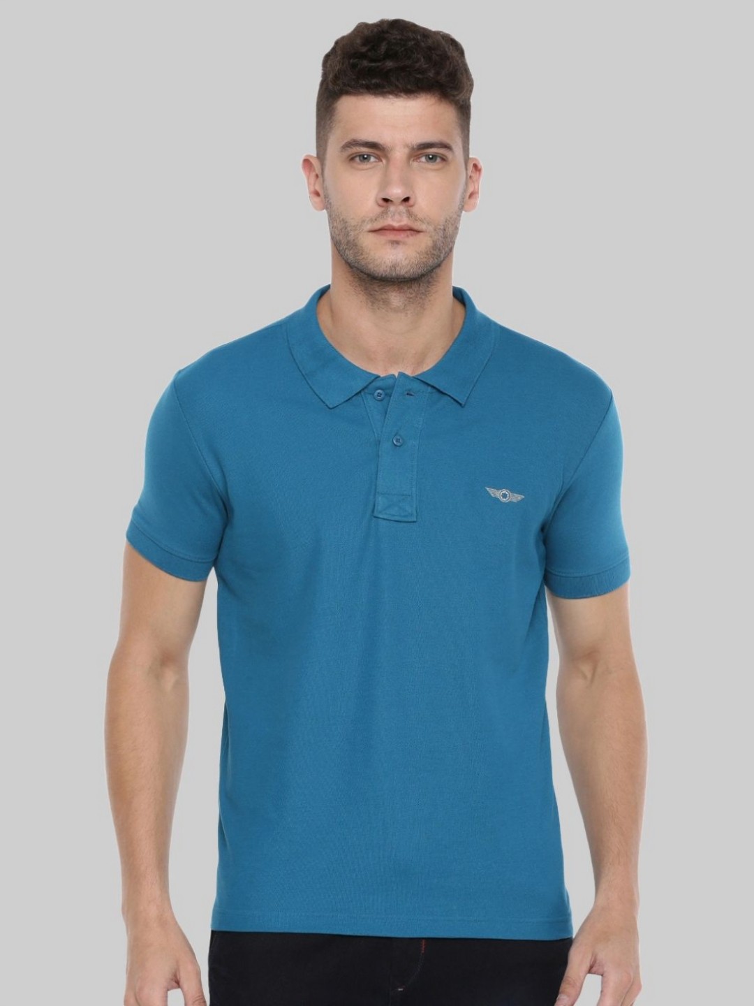 

Force NXT Men Solid Polo Collar Cotton T-Shirt, Blue