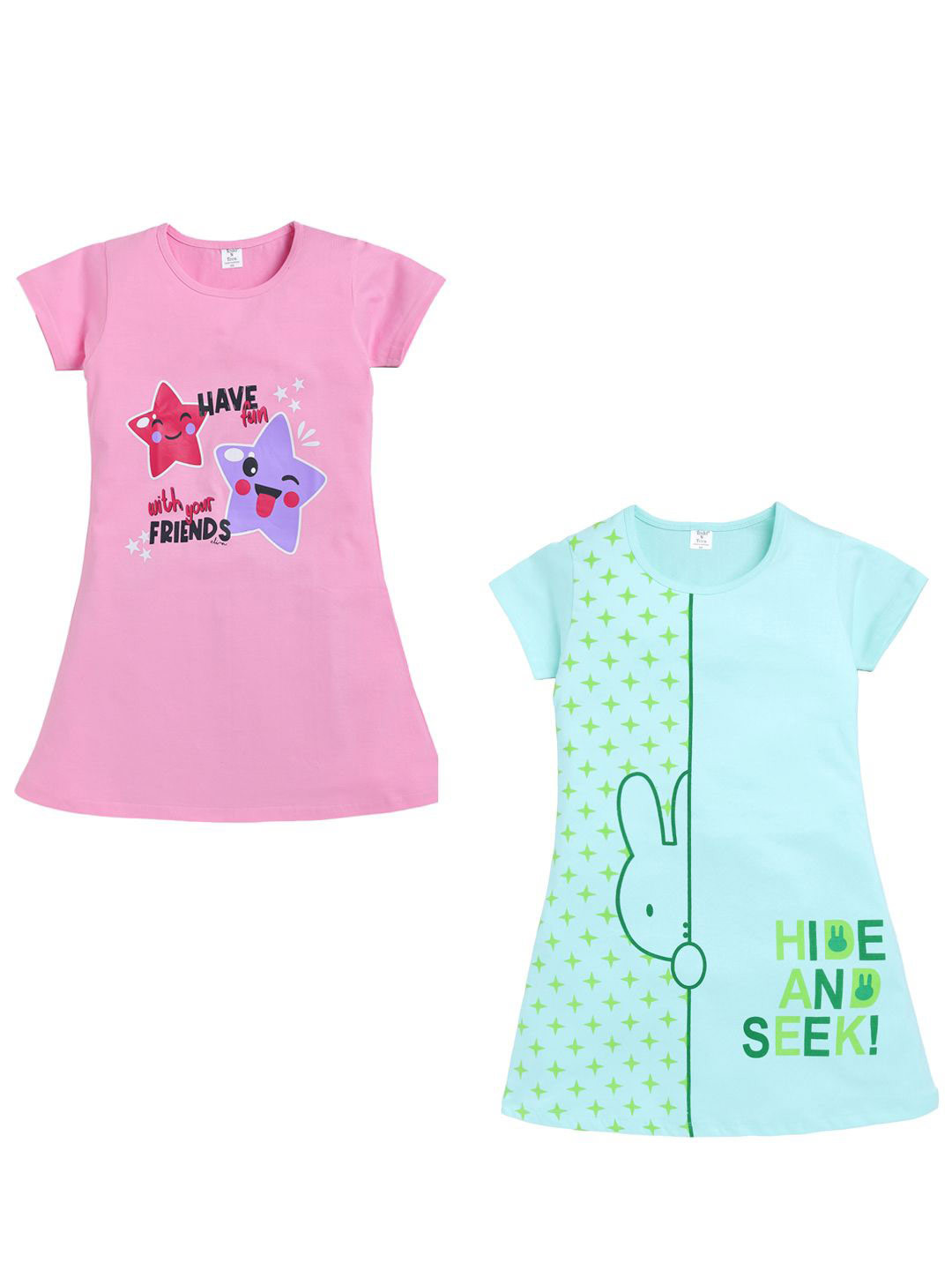 

Todd N Teen Girls Graphic Printed Nightdress, Blue