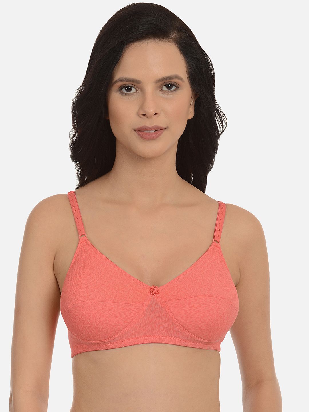 

mod & shy Medium Coverage Solid Bra, Coral