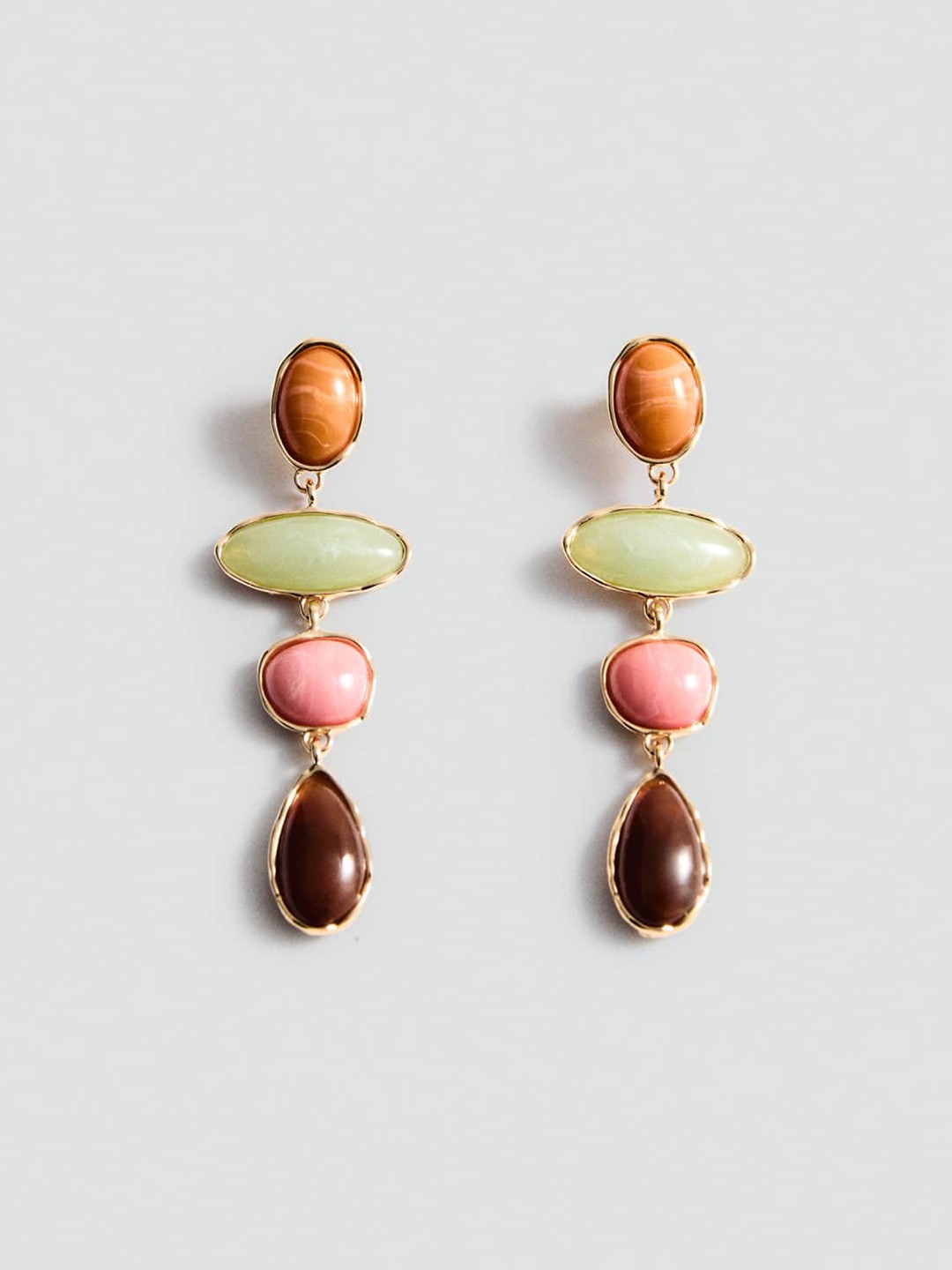 

MANGO Contemporary Drop Earrings, Green