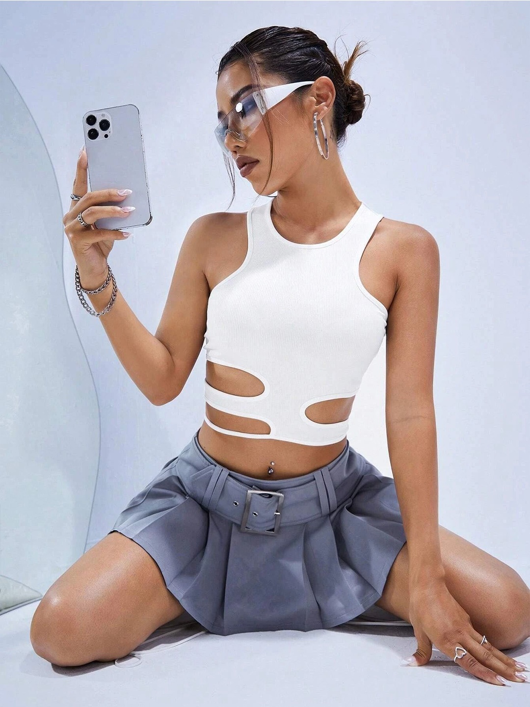 

Stylecast X Slyck Crop Top, White