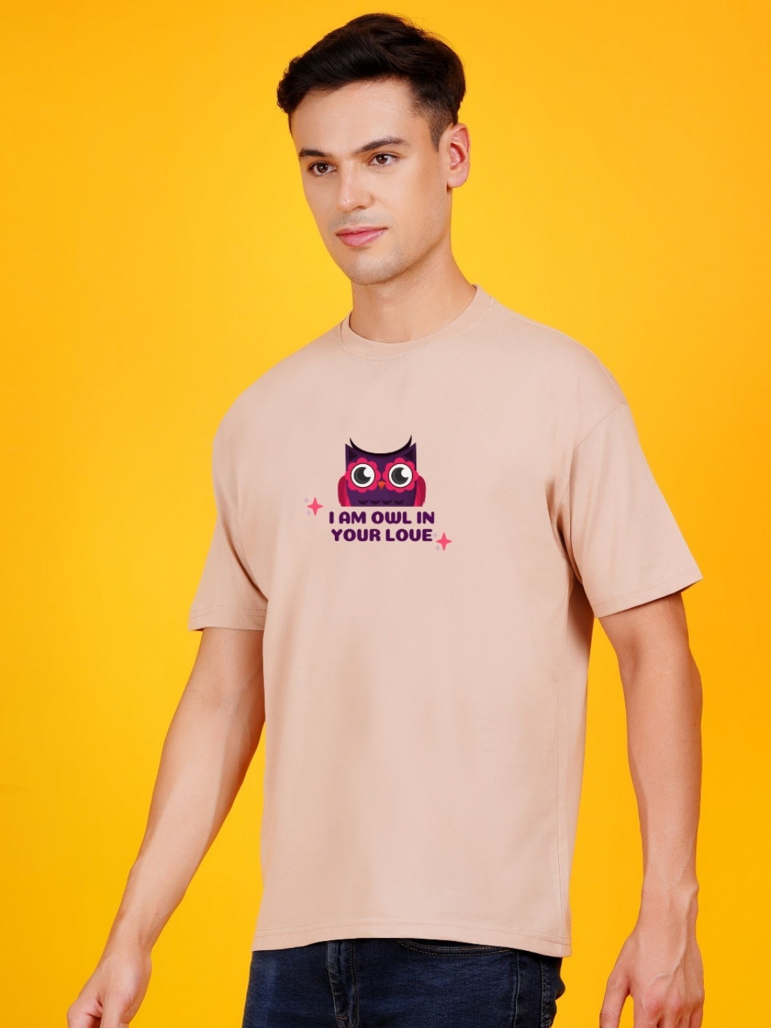 

DAFABFIT Men Typography Printed Pockets T-shirt, Beige