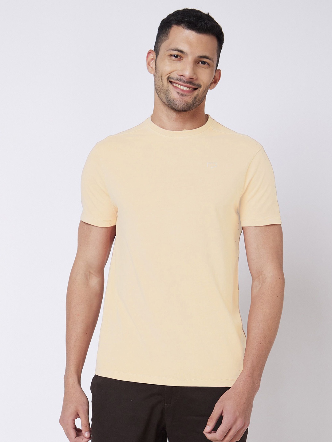 

ROAR FOR GOOD Unisex Solid Round Neck Organic Cotton T-Shirt, Nude