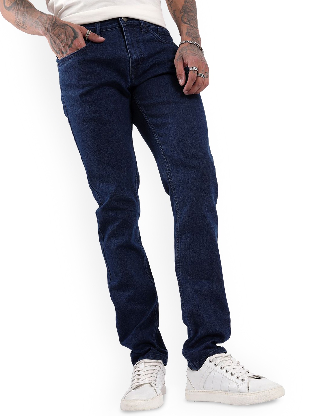 

WROGN Men Comfort Slim Fit Mid-Rise Jeans, Blue