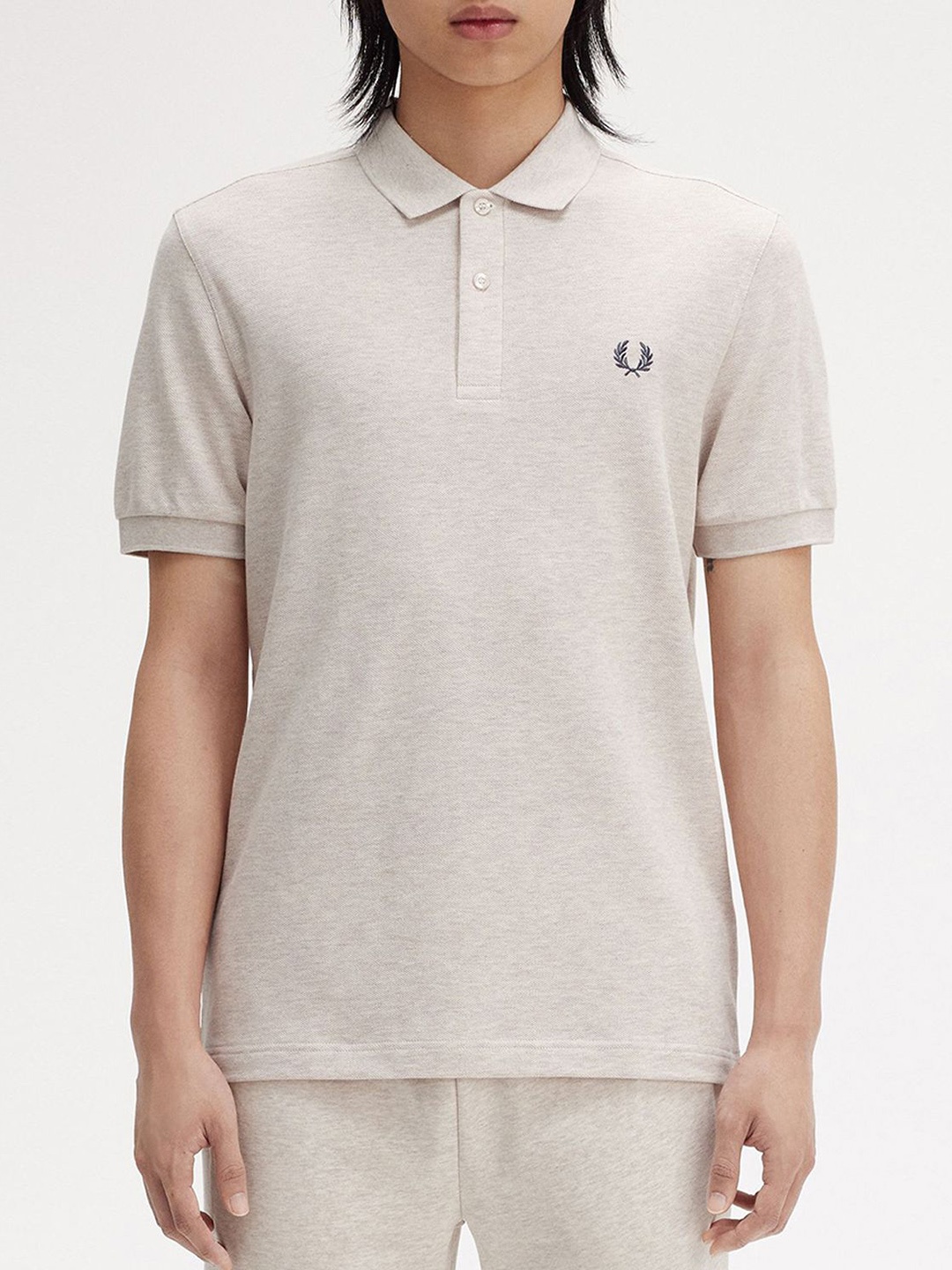 

Fred Perry Men Polo Collar Extended Sleeves T-shirt, Grey