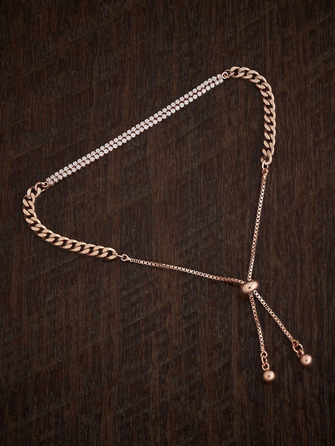 

Kushal's Fashion Jewellery Rose Gold-Plated Cubic Zirconia Armlet Bracelet