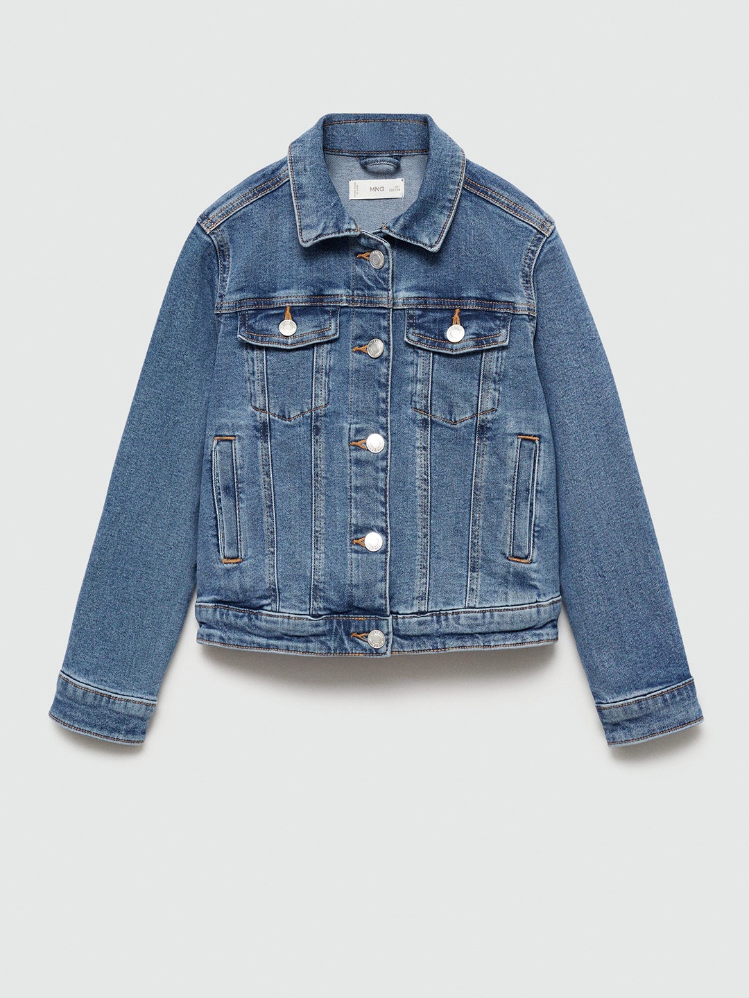 

Mango Kids Girls Pocketed Denim Jacket, Blue