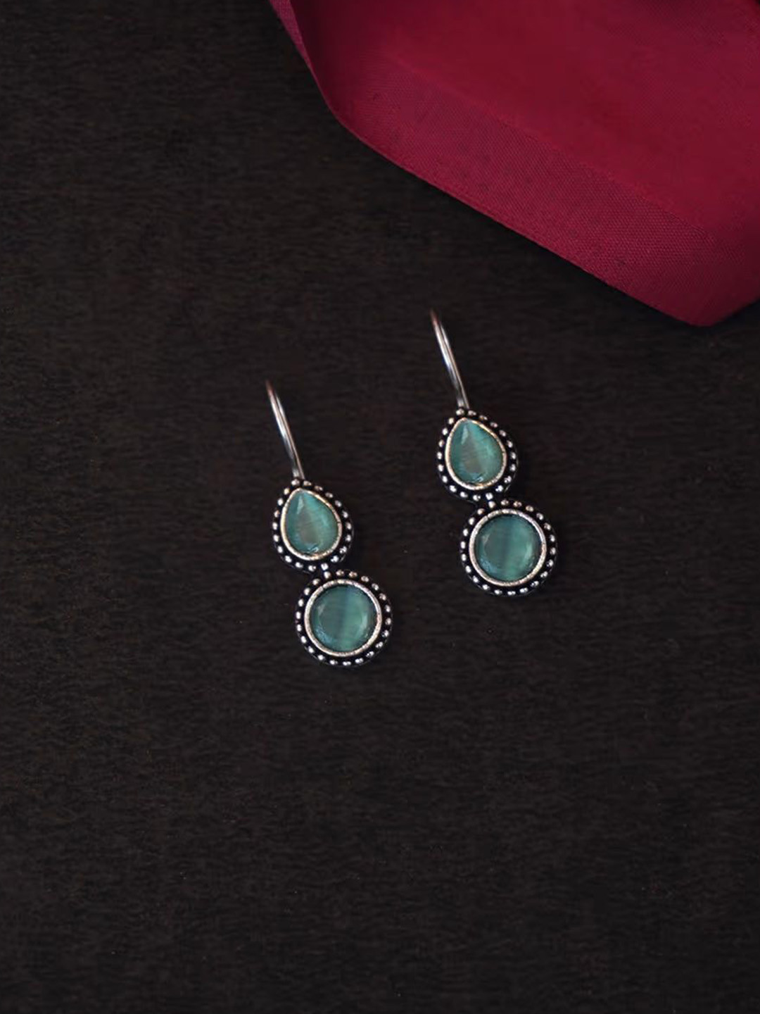 

Niscka Contemporary Drop Earrings, Teal