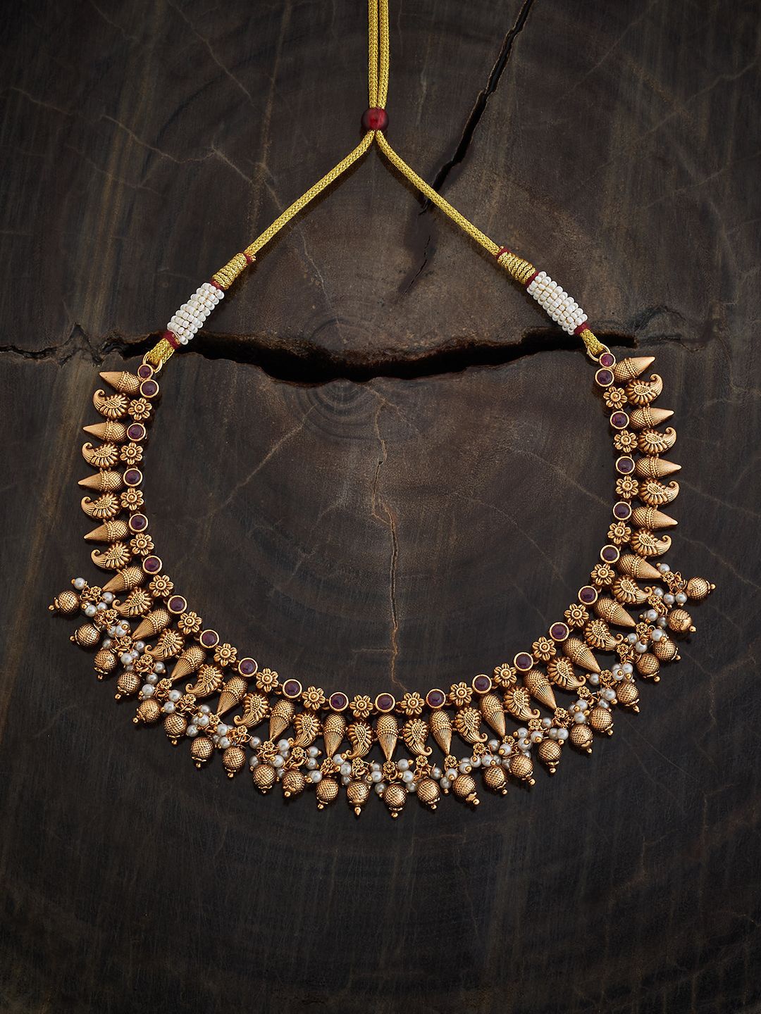 

Kushal's Fashion Jewellery Copper Gold-Plated Antique Necklace