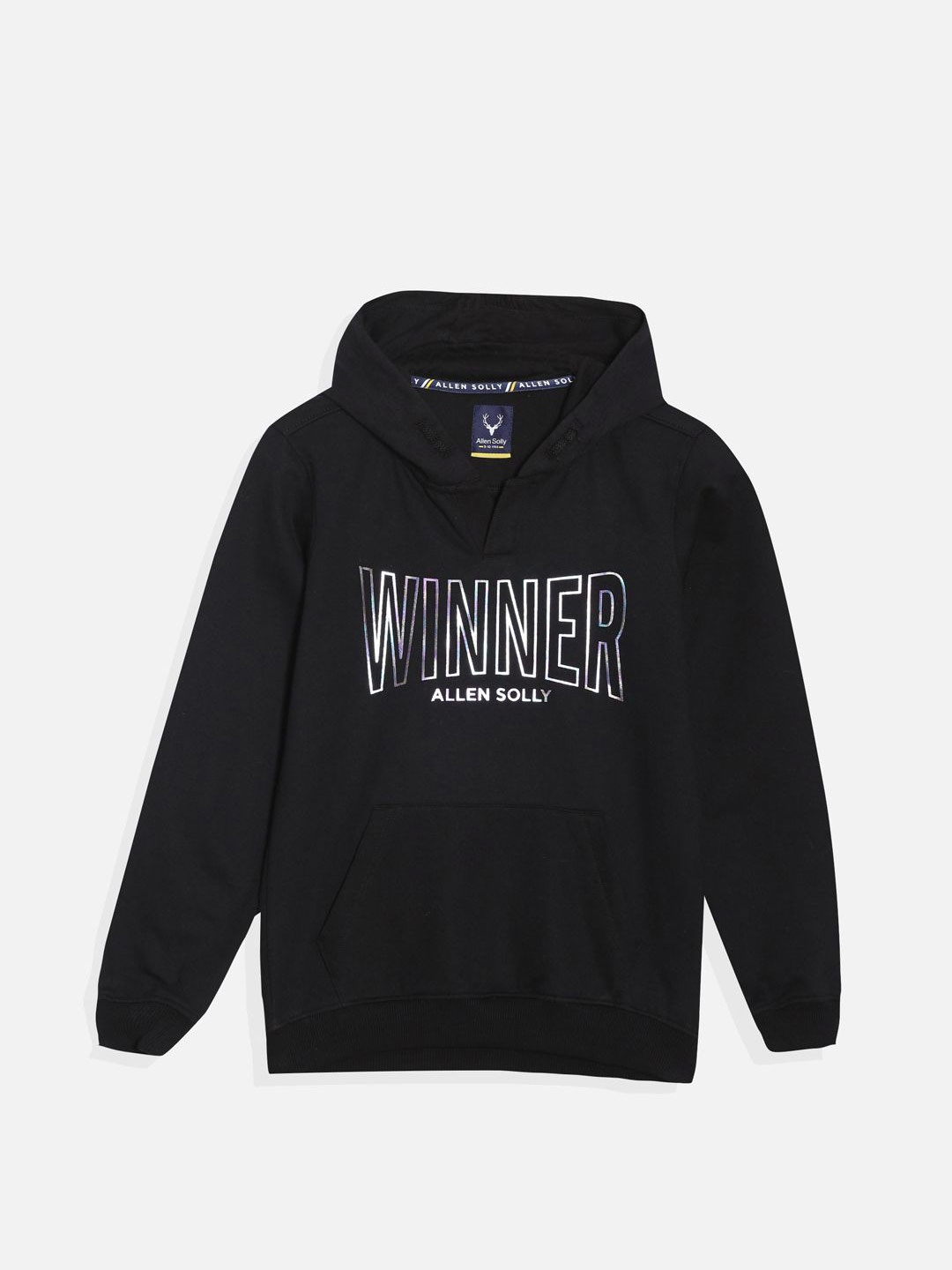 

Allen Solly Junior Boys Printed Hooded Sweatshirt, Black