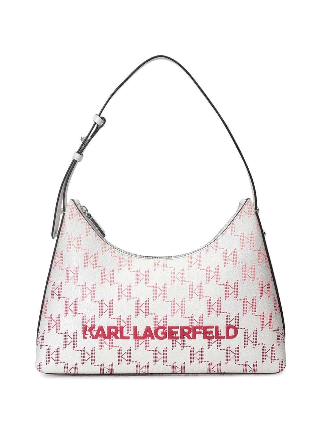 

Karl Lagerfeld Printed PU Oversized Structured Hobo Bag with Fringed, Multi