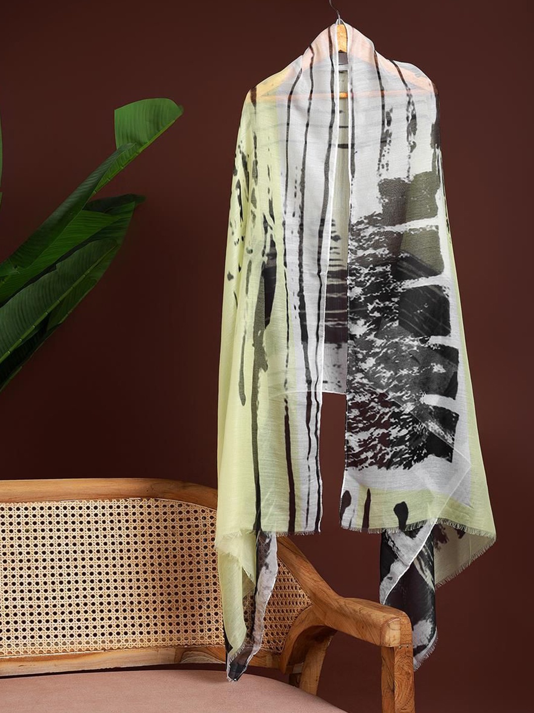 

J Style Women Printed Scarf, Yellow