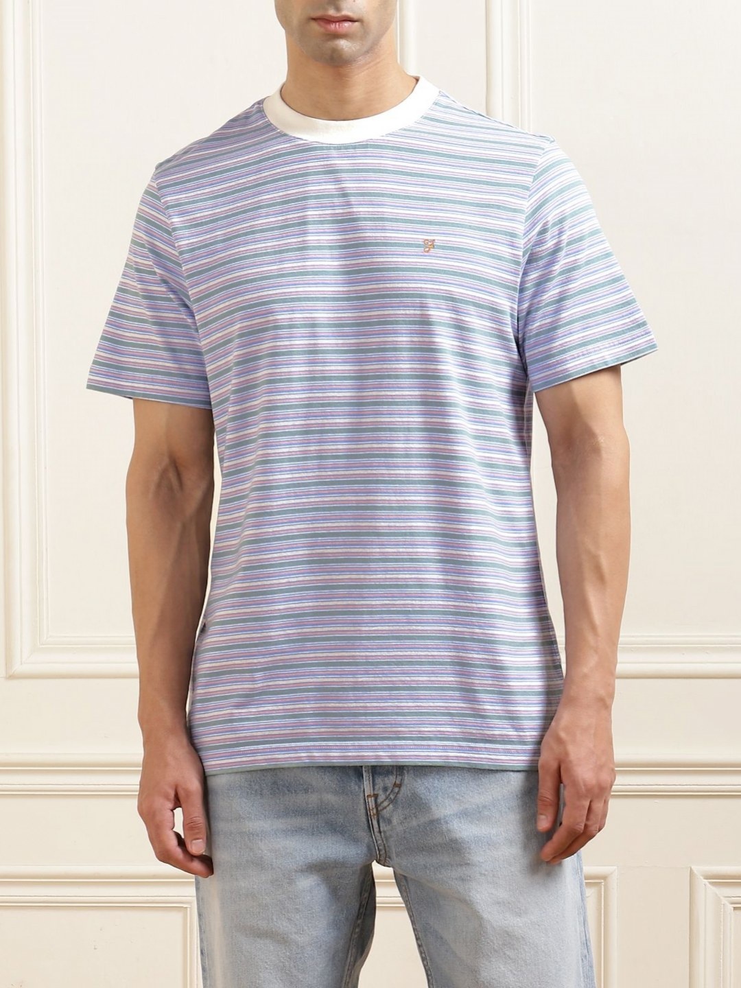 

Farah Men Striped Pockets T-shirt, Blue