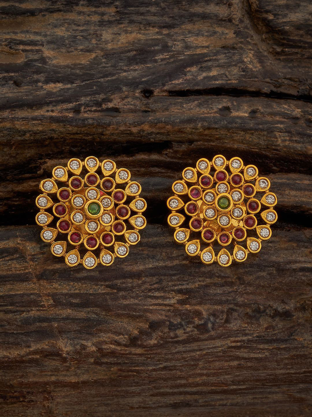 

Kushal's Fashion Jewellery Gold-Plated Classic Artificial Stones Studs