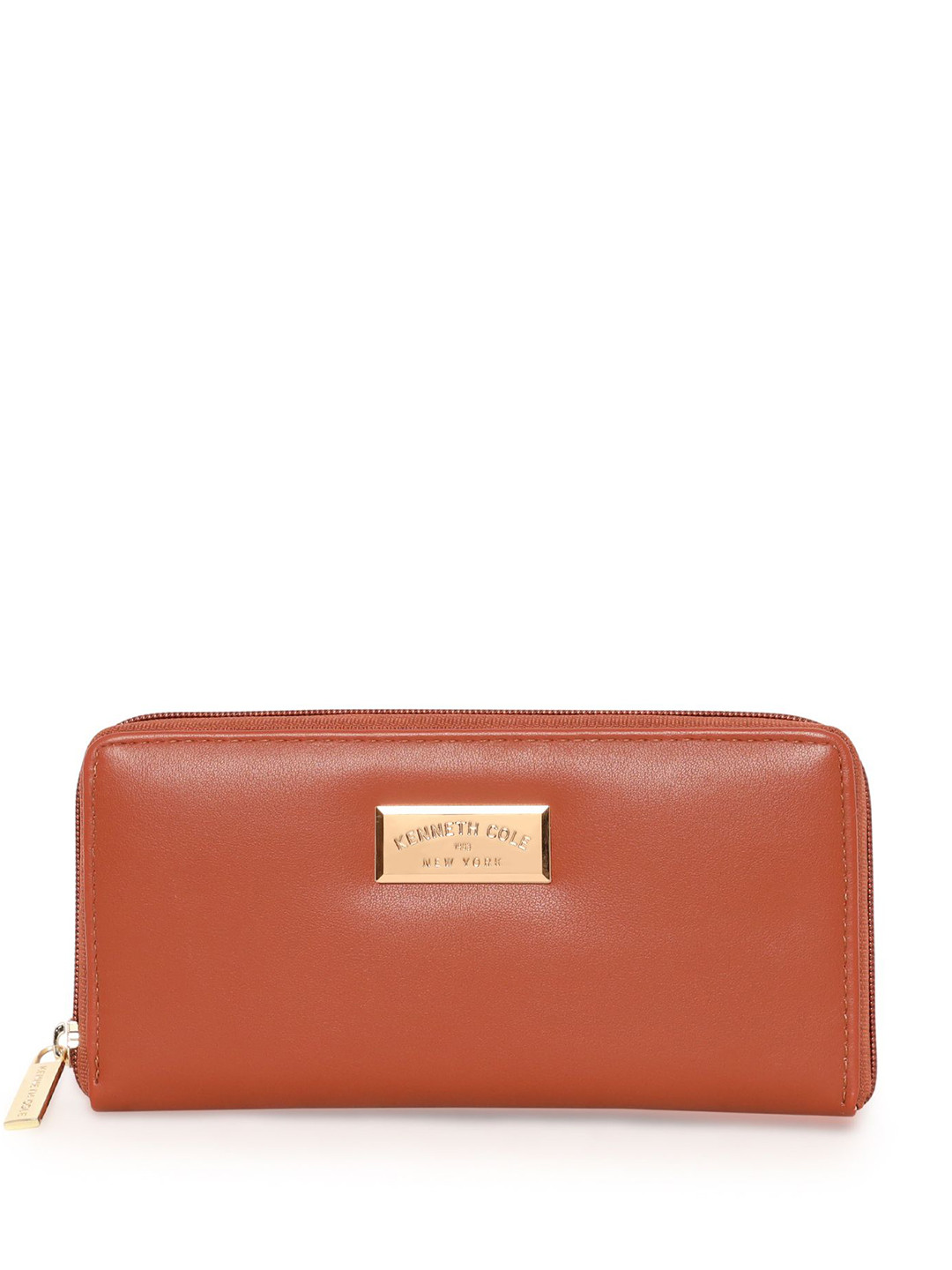 

Kenneth Cole Women PU Zip Around Wallet, Brown