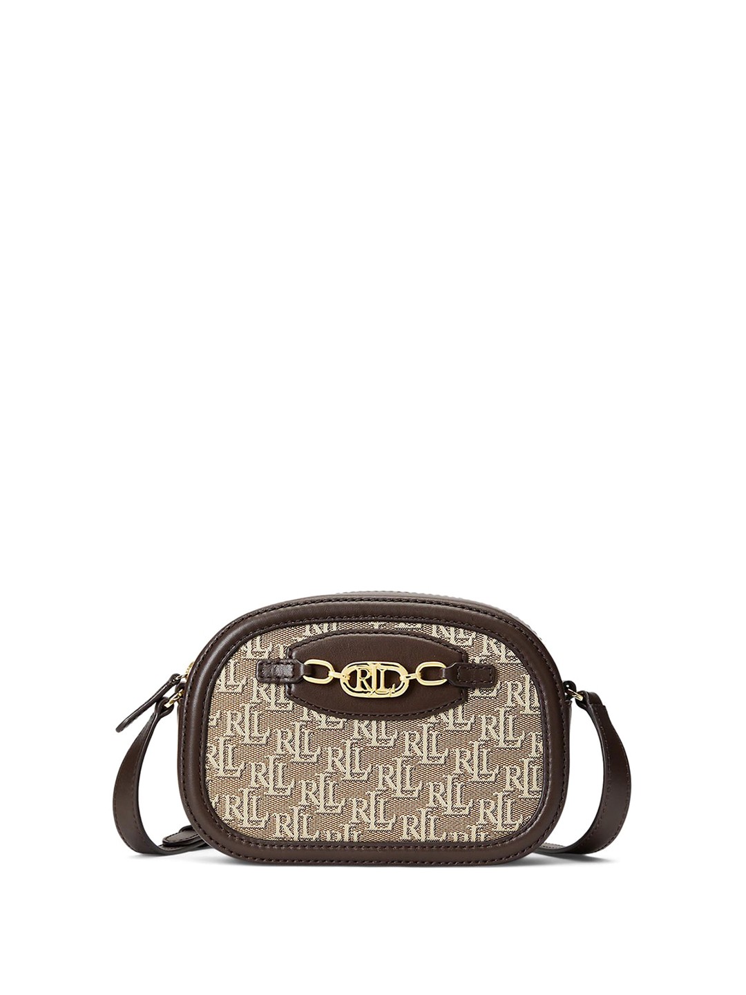 

Polo Ralph Lauren Monogram Medium Jordynn Crossbody Satchel Bag, Brown