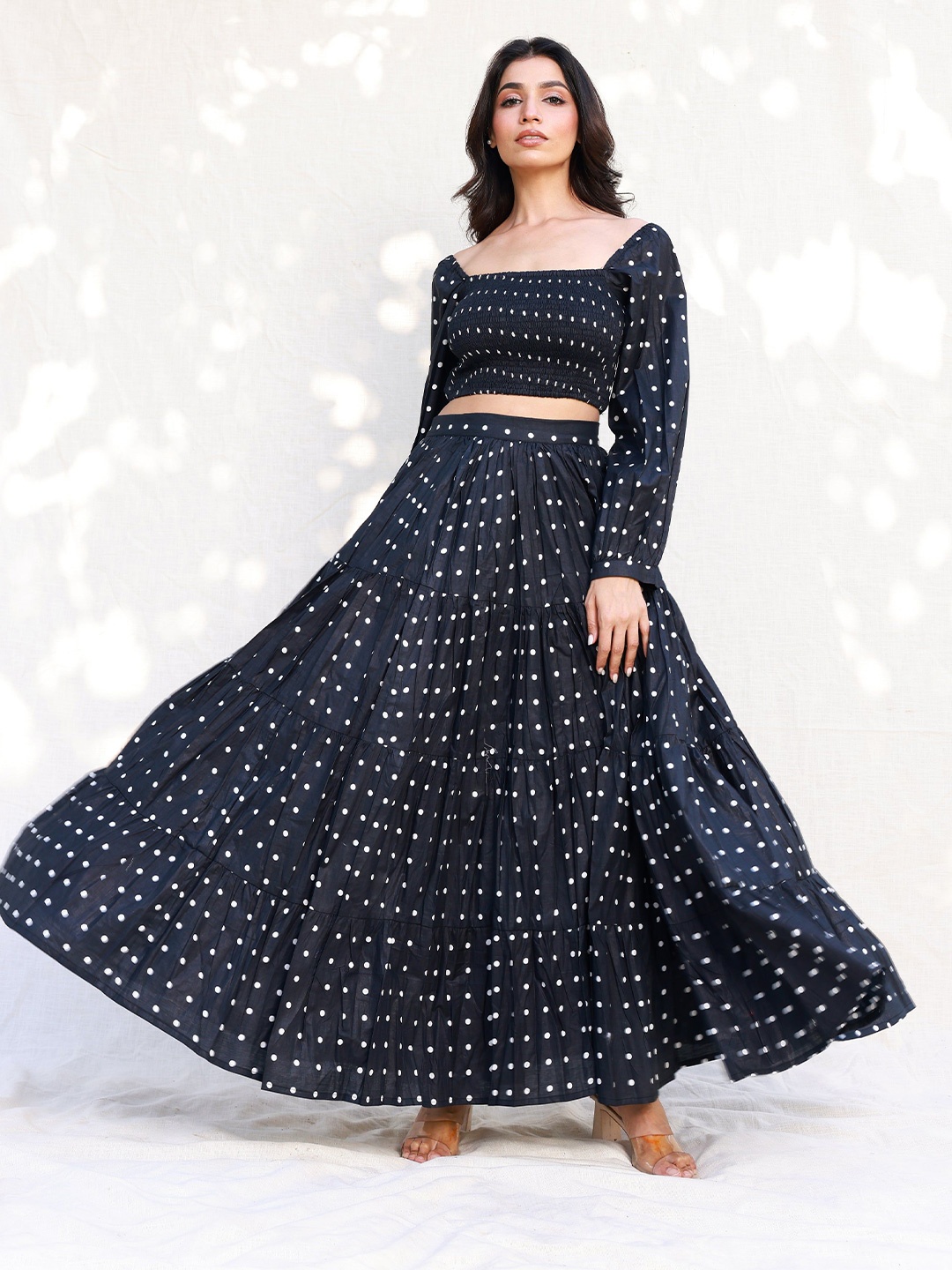 

MOONSTRUCK Women Polka Dot Print Maxi Dress, Black