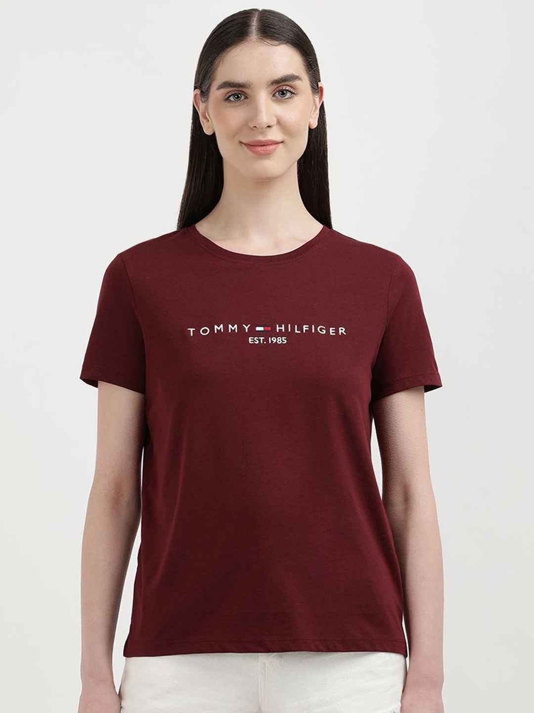 

Tommy Hilfiger Women Typography T-shirt, Red
