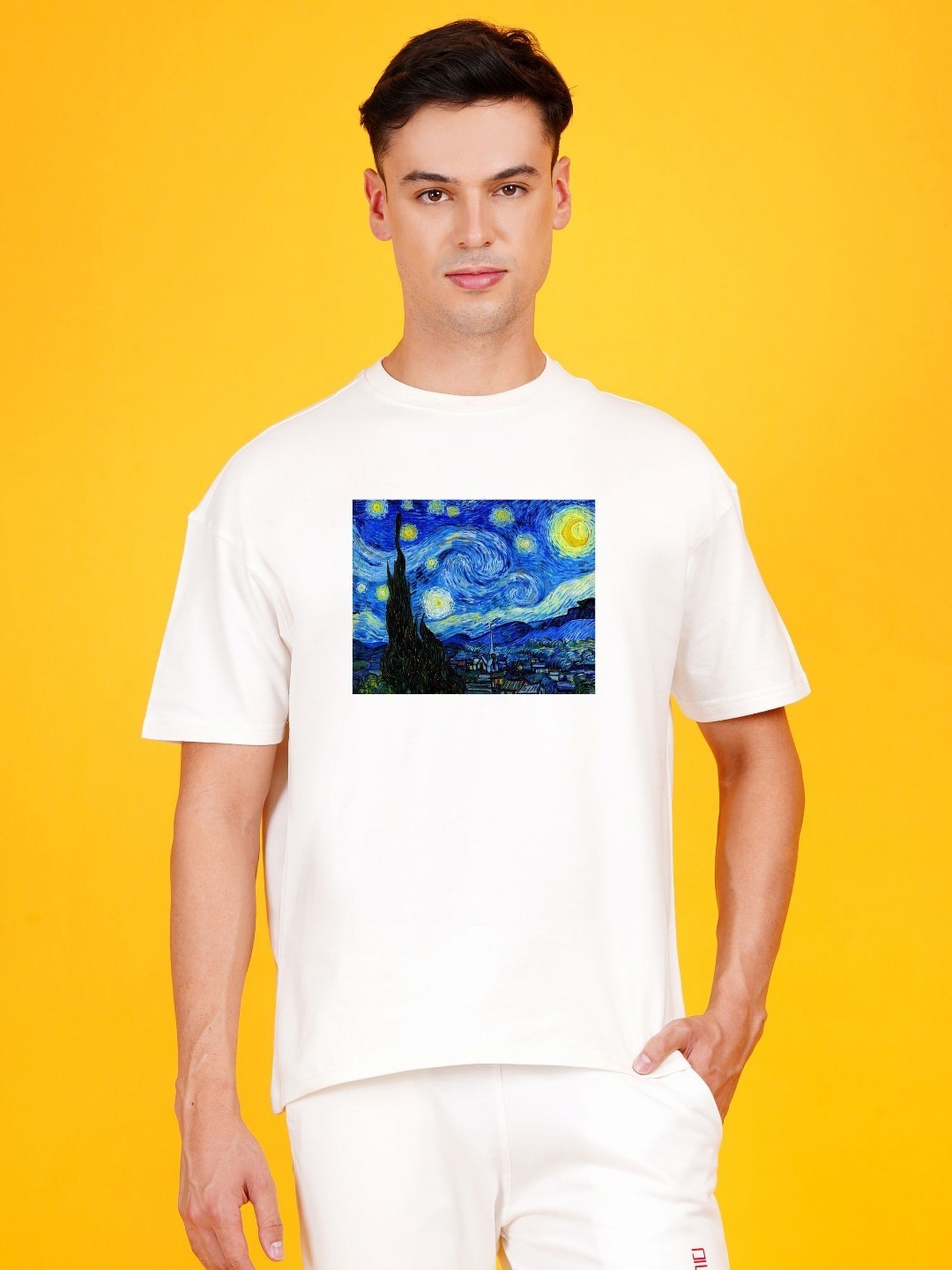 

DAFABFIT Men Printed T-shirt, Off white