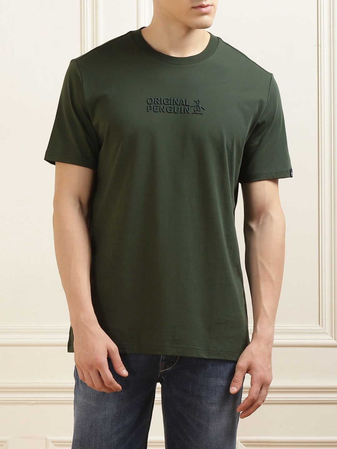 

Original Penguin Men Typography Applique T-shirt, Olive