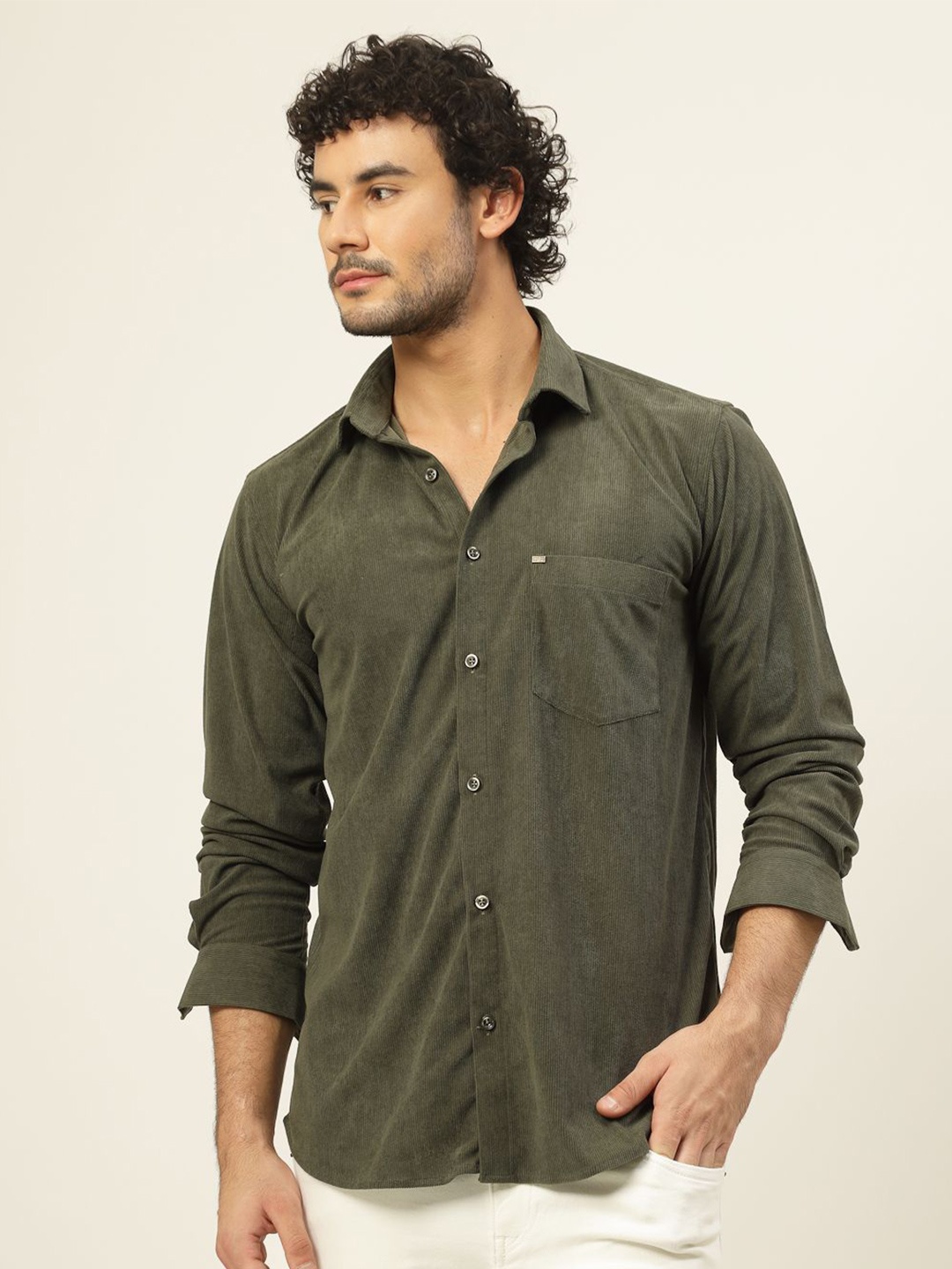 

JADEBERRY Men Classic Slim Fit Opaque Casual Shirt, Green