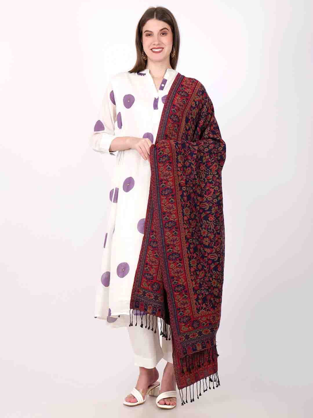 

DressBerry Women Self Design Wool Acrylic Scarf, Red